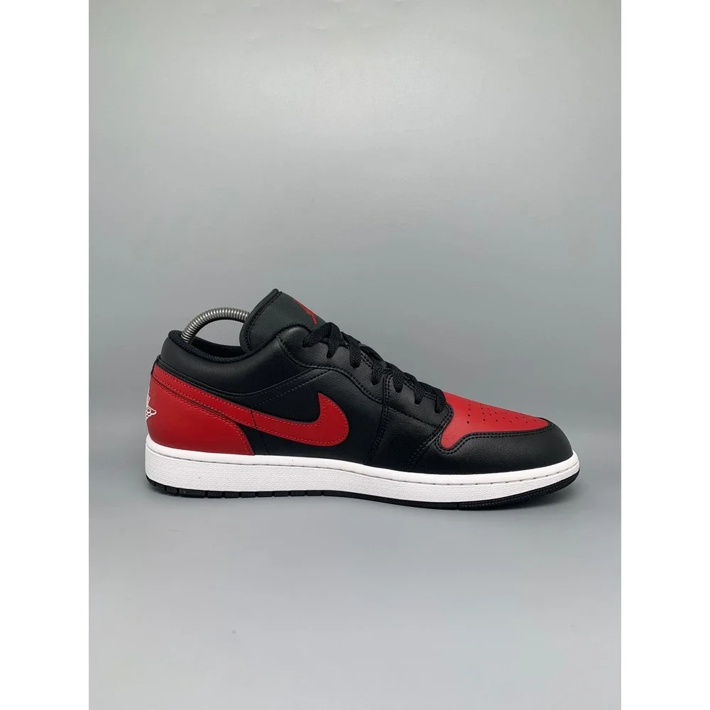 Jordan 1 Low Bred Toe 2.0 Black White Gym Red Shoes 553558-067 Men's Sz 13 NWT
